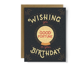 Wishing you Good Luck Birthday Tarot Card, Funny Birthday Greeting Card