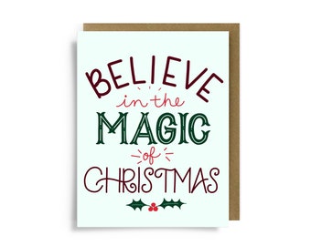 Christmas Card, Believe in the Magic of Christmas Card, Holiday Card Set