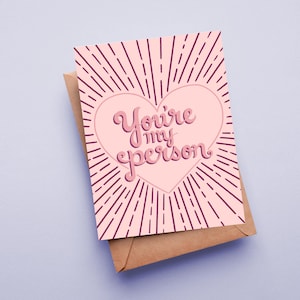 Carte de voeux Tu es ma personne, carte d'amitié, carte tu es ma personne, carte d'amour, carte pour mari