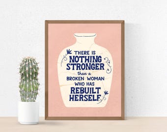 Strong Women Art Print: Female Empowerment Mental Health Poster
