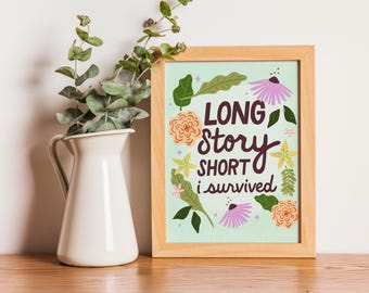 Long Story Short I Survived Art Print: Taylor Lyric Poster
