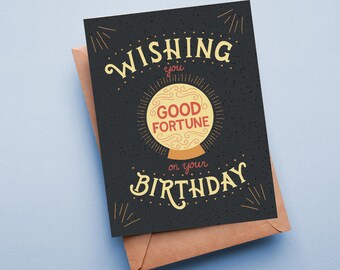 Crystal Ball Birthday Card: Funny Tarot Greeting Card