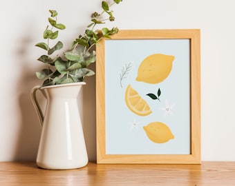 Lemon Art Print: Sunny Kitchen Wall Decor