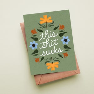 Carte de sympathie, cette carte de merde, carte d'encouragement pour un ami