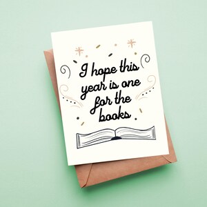 Carte d'anniversaire livresque, carte pour lecteurs, carte pour ami