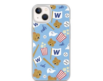 Funda para iPhone con diseño de béisbol de los Chicago Cubs