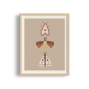 Illustrated Moths Print, Insect Wall Art, Moths Poster