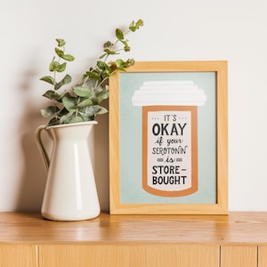 Serotonin Art Print, Mental Health Poster, Therapy Counselor Decor