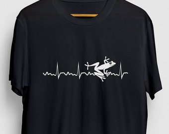 Frog Heartbeat Frog Shirt, Gift Animal Funny, Gift Toad Gift For Her, Frog Unisex T-shirt