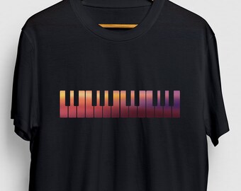 Camisa de piano, presente para pianista, camisa de professor de piano, camisa de instrutor de música, camiseta unissex de pianista