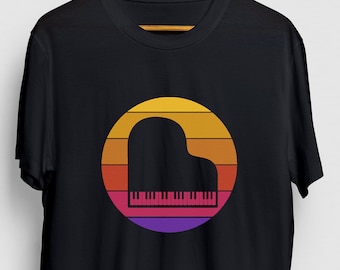 Camisa de piano, presente para pianista, camisa de professor de piano, camisa de instrutor de música, camiseta unissex de pianista