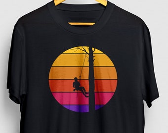 Retro 80's Arborist Shirt, Arborist Gift, Chainsaw Shirt, Arboculturist, Lumberjack Gift, Chainsaw Artist, Tree Climber Gift Unisex T-shirt