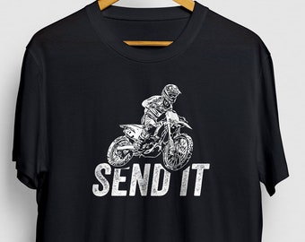 Envíelo camisa, camisa de la bici de la suciedad, camisa FMX, camisa de cumpleaños de Motocross, camiseta de Motocross, camiseta de la moto unisex
