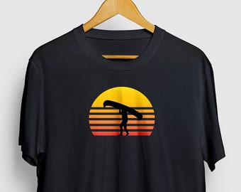 Retro Sunset Canoe Shirt | Kayak Shirt,  Kayaking Gift, Canoe Shirt, Canoeing Gift | Short-Sleeve Unisex T-Shirt
