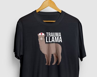 Trauma Lama Krankenschwester Shirt | Lustige Kindergarten Lama Shirt, Alpaka Shirt, Alpaka Geschenke | Kurzarm Unisex T-Shirt
