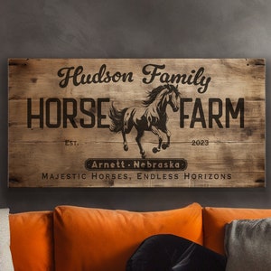 Farmhouse Sign, Personalized Homestead Sign, Farmhouse Wall Decor, Custom Family Name Farmhouse Sign, Name Date Farmstead Large Canvas Print