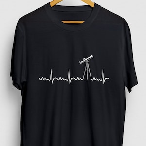 Telescope Heartbeat Shirt: Astronomy Gift, Unisex T-Shirt