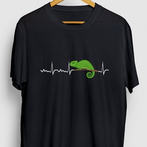 Chameleon Heartbeat Chameleon Gift, Funny Lizard Shirt, Funny Reptile tee, Chameleon Hoodie / Youth Shirt / Unisex T-shirt