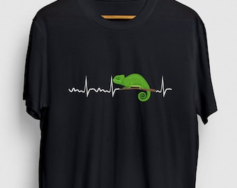 Chameleon Heartbeat Chameleon Gift, Funny Lizard Shirt, Funny Reptile tee, Chameleon Hoodie / Youth Shirt / Unisex T-shirt