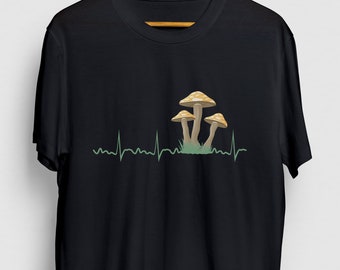 Mushroom Gift, Funny Fungi Shirt, Funny Foraging tee, Mushroom Shirt, Mushroom Heartbeat Hoodie / Youth Shirt / Unisex T-shirt