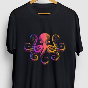 Octopus Shirt, Ocean Gift, Octopus Tee, Retro Colored Octopus Hoodie / Youth Shirt / Unisex T-shirt