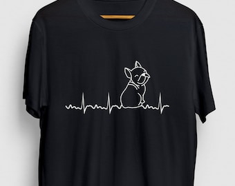 French Bulldog Shirt, French Bulldog Gift, Animal Lover Shirt, French Bulldog Heartbeat Hoodie / Youth Shirt / Unisex T-shirt