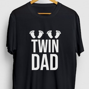 Twin Dad Shirt, Dad of Twins Shirt, Dad Of Twin Boys And Girls, Fathers Day Gift, Twin Dad Foot Print Hoodie / Youth Shirt / Unisex T-shirt