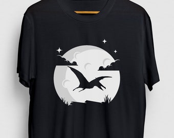 Pterodactyl Gift, Funny Dinosaur Shirt, Funny Dino tee, Pterodactyl Shirt, Pterodactyl Moon Hoodie / Youth Shirt / Unisex T-shirt