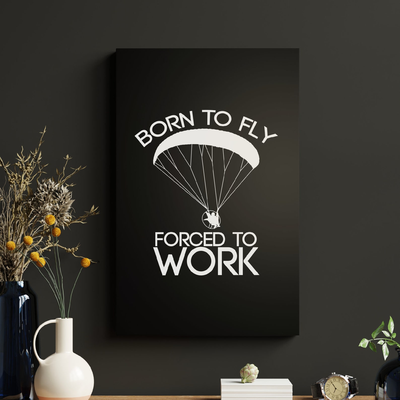 Born to Fly Forced to Work Paramotor Metal Wall Art With Etsy