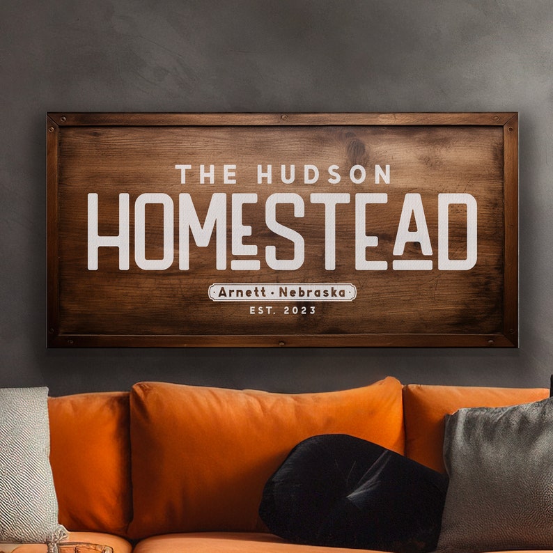 Farmhouse Sign, Personalized Homestead Sign, Farmhouse Wall Decor ...
