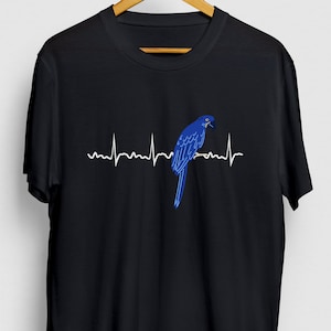Hyacinth Macaw Gift, Funny Bird Shirt, Funny Parrot tee, Macaw Shirt, Hyacinth Macaw Heartbeat Hoodie / Youth Shirt / Unisex T-shirt