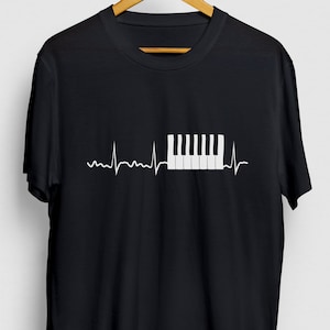 Piano Heartbeat Piano Gift, Funny Musician Shirt, Funny Pianist tee, Piano Hoodie / Youth Shirt / Unisex T-shirt