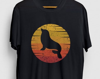 Sea Lion Retro Sunset Seal Gift, Funny Animal Shirt, Funny Sea Lion tee, Seal Hoodie / Youth Shirt / Unisex T-shirt