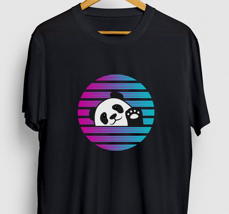 Panda Hoodie Youth Shirt Unisex T-shirt Funny Animal Shirt Panda Retro Panda Gift Funny Bear tee