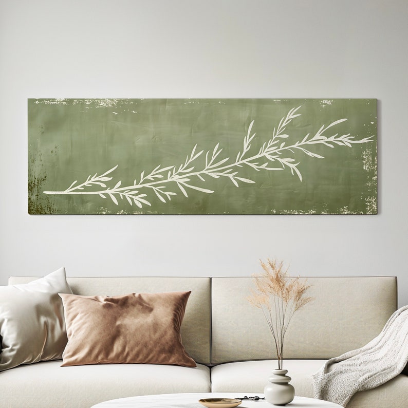 Rosemary Plant Long Horizontal Wall Art for Kitchen, Panoramic ...