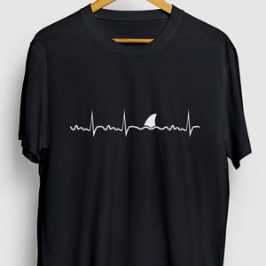 Shark Shirt, Shark Tee, Shark Gift Idea, Beach Summer Tee, Shark Heartbeat Hoodie / Youth Shirt / Unisex T-shirt