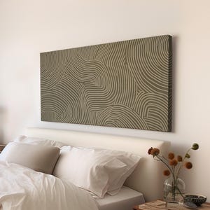 Whispering Currents Wall Art For Living Room, Horizontal Hypnotic Swirls Canvas Print, Scandi Boho Decor Canvas Art