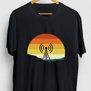 Radio Sunset HAM Radio Gift, Zabawna koszulka operatora, Zabawna koszulka radiowa, Bluza z kapturem HAM Radio / Koszulka młodzieżowa / Koszulka unisex