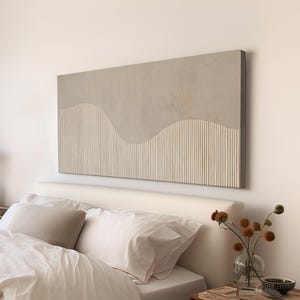Arte de pared con eco del desierto para sala de estar, impresión en lienzo con ondas escandinavas horizontales, arte abstracto en lienzo con decoración de dunas de arena