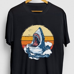 Shark Shirt, Shark Tee, Shark Gift Idea, Beach Summer Tee, Shark Sunset Hoodie / Youth Shirt / Unisex T-shirt