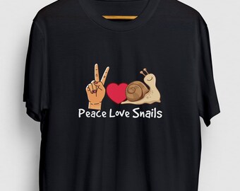 Regalo de caracol, camisa de divertida, camiseta de naturaleza divertida, camisa de caracol, sudadera con capucha de Peace Love Snails / camisa juvenil / camiseta unisex
