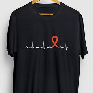 Kidney Cancer Awareness Shirt, Kidney Cancer Shirt, Kidney Cancer Warrior, Kidney Cancer Heartbeat Hoodie / Youth Shirt / Unisex T-shirt