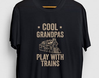 Regalo genial de abuelos que juegan con trenes, camiseta divertida de tren modelo, sudadera con capucha de locomotora / camiseta juvenil / camiseta unisex