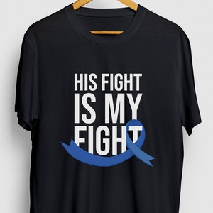 ALS Awareness Shirt, Als Shirt, Blue Ribbon Shirt, ALS His Fight Is My Fight Hoodie / Youth Shirt / Unisex T-shirt