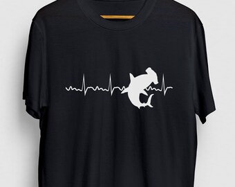 Hammerhead Shark Heartbeat Shark Gift, Funny Ocean Shirt, Funny Hammerhead tee, Shark Hoodie / Youth Shirt / Unisex T-shirt