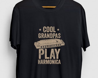 Cool Grandpas Play Harmonica Harmonica Gift, Funny Blues Shirt, Funny Musician tee, Harmonica Hoodie / Youth Shirt / Unisex T-shirt