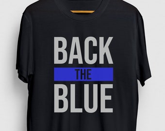 Camisa de esposa de la policía, parte posteriora la camisa azul, camisas de la esposa de la aplicación de la ley, regalo de la policía, sudadera con capucha de la parte posterior del texto azul / camisa de la juventud / camiseta de Unisex