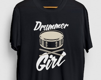 Presente do baterista da menina do baterista, camisa engraçada da banda, camiseta engraçada do tambor, moletom com capuz do baterista/camisa juvenil/camiseta unissex