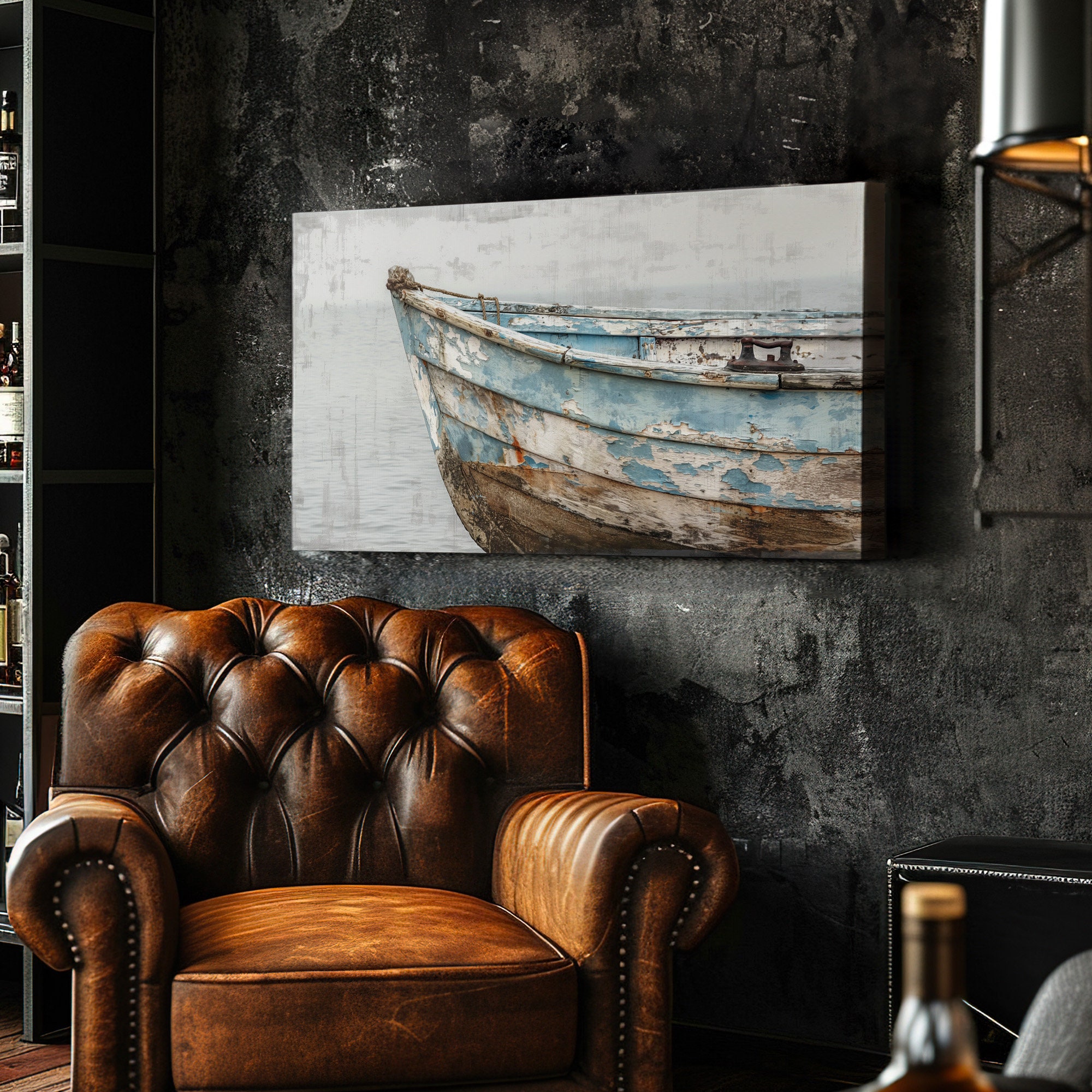 古材　パッチワークベンチ　W75 アンティーク　All From Boats Old Wooden Boat Long Horizontal Wall Art for Lakehouse, Panoramic