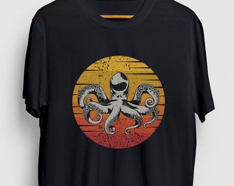 Camicia octopus, regalo oceanico, t-shirt octopus, felpa con cappuccio retrò octopus / camicia per giovani / T-shirt Unisex